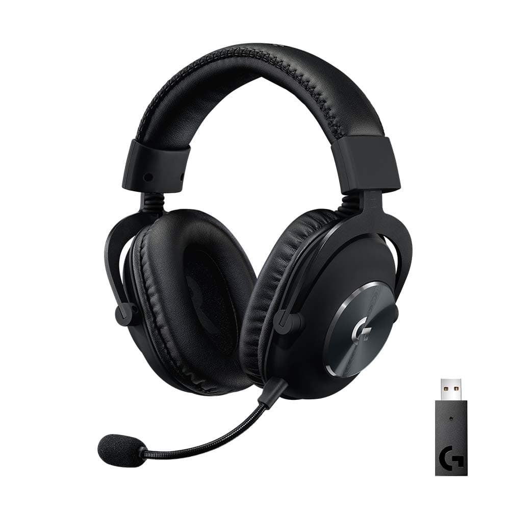 Слушалки Logitech Pro X Wireless Lightspeed, безжични, микрофон, гейминг, до 20 часа издръжливост на батерията, USB, черен