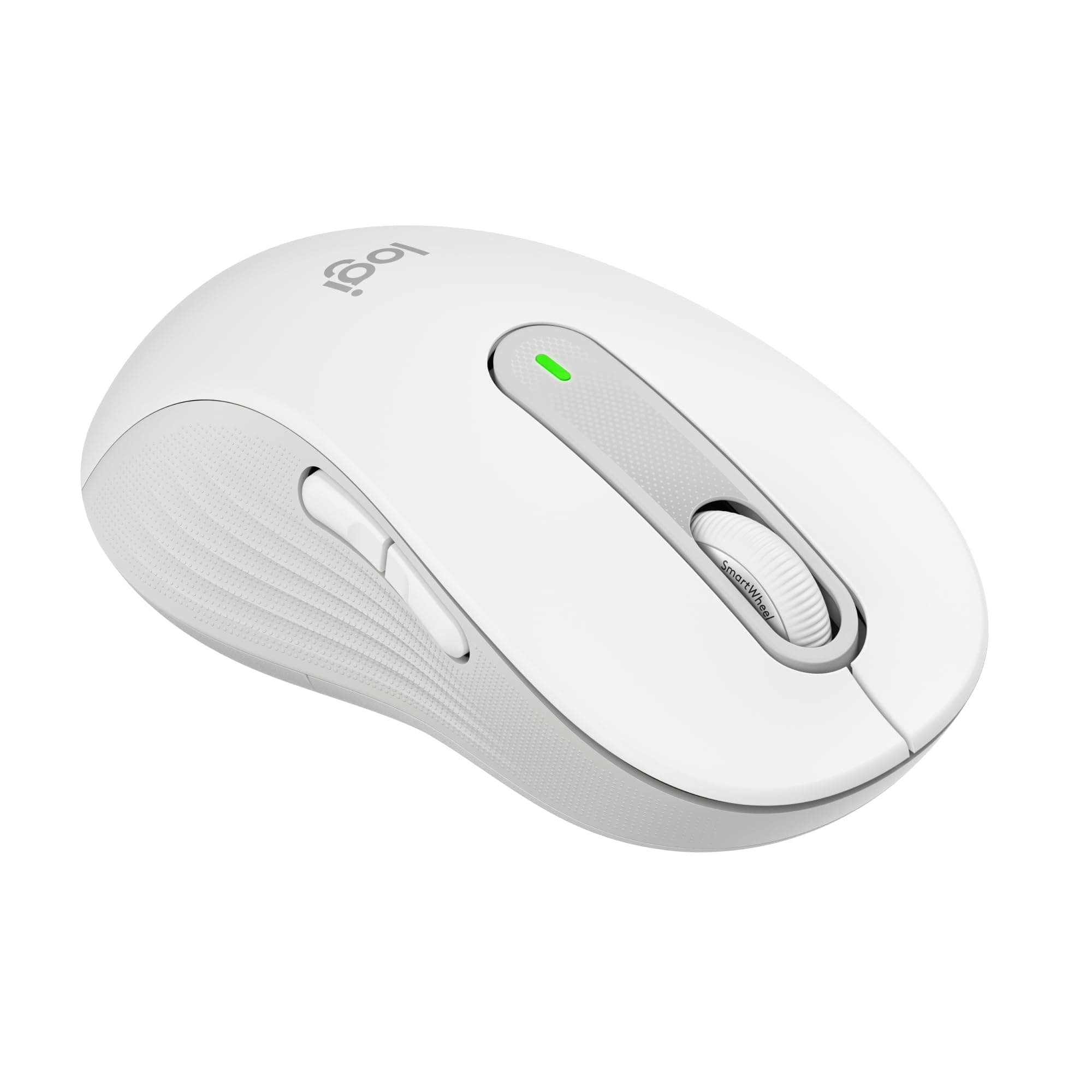 Мишка Logitech Signature M650 L Left Off-white, оптична(4000 dpi), безжична, Bluetooth, бяла