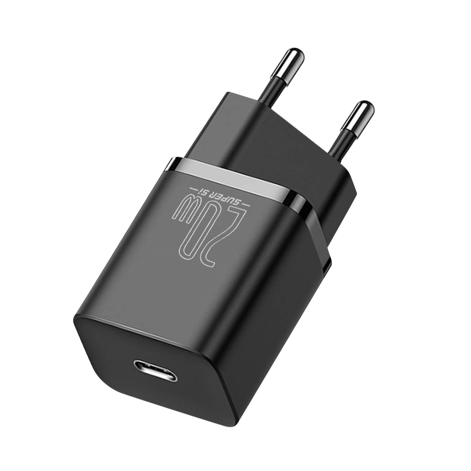 Захранване за ел. мрежа с USB-C изход с технология за бързо зареждане - Baseus Super Si USB-C PD Wall Charger 20W (CCSUP-C01) (черен)