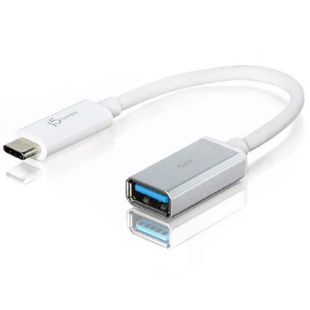 Кабел j5create JUCX05, от USB 3.1 Type C (м) към USB-A (ж), бял