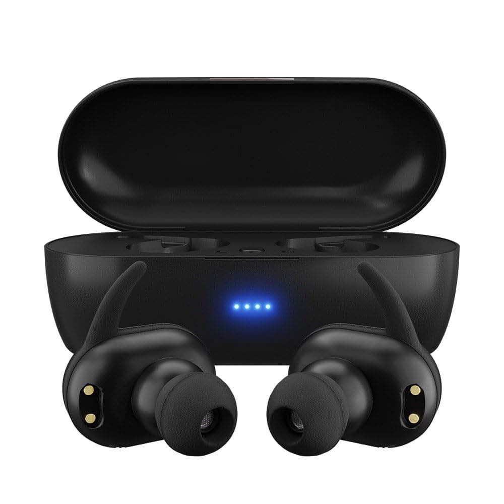 Слушалки Maxell MINI DUO EB-BT, безжични, микрофон, с докинг кутия, време на работа 3 часа, Bluetooth 5.0, черни