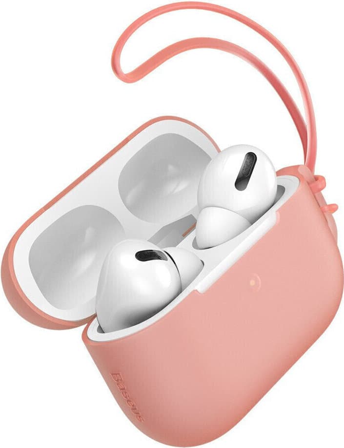 Силиконов калъф с връзка за Apple Airpods Pro - Baseus Lets Go Jelly Lanyard Case (оранжев)
