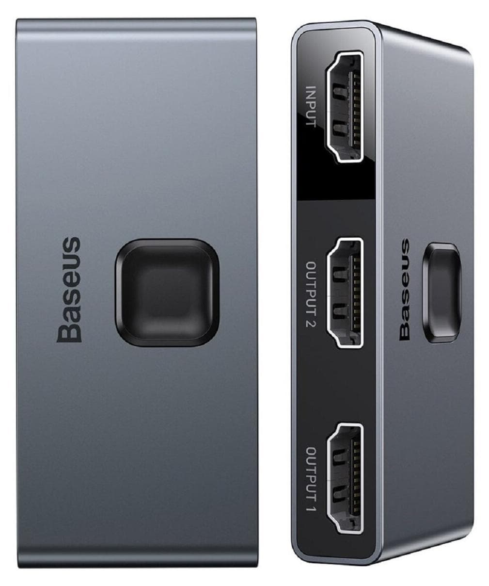 Двупосочен HDMI превключвател за компютри и монитори - Baseus Bidirectional HDMI Switch Splitter (CAHUB-BC0G)