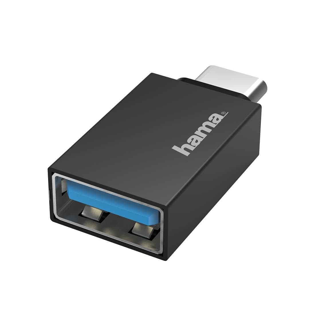 Адаптер Hama, от OTG USB-C мъжко-USB 3.2 Gen 1 към USB A (ж), Черен
