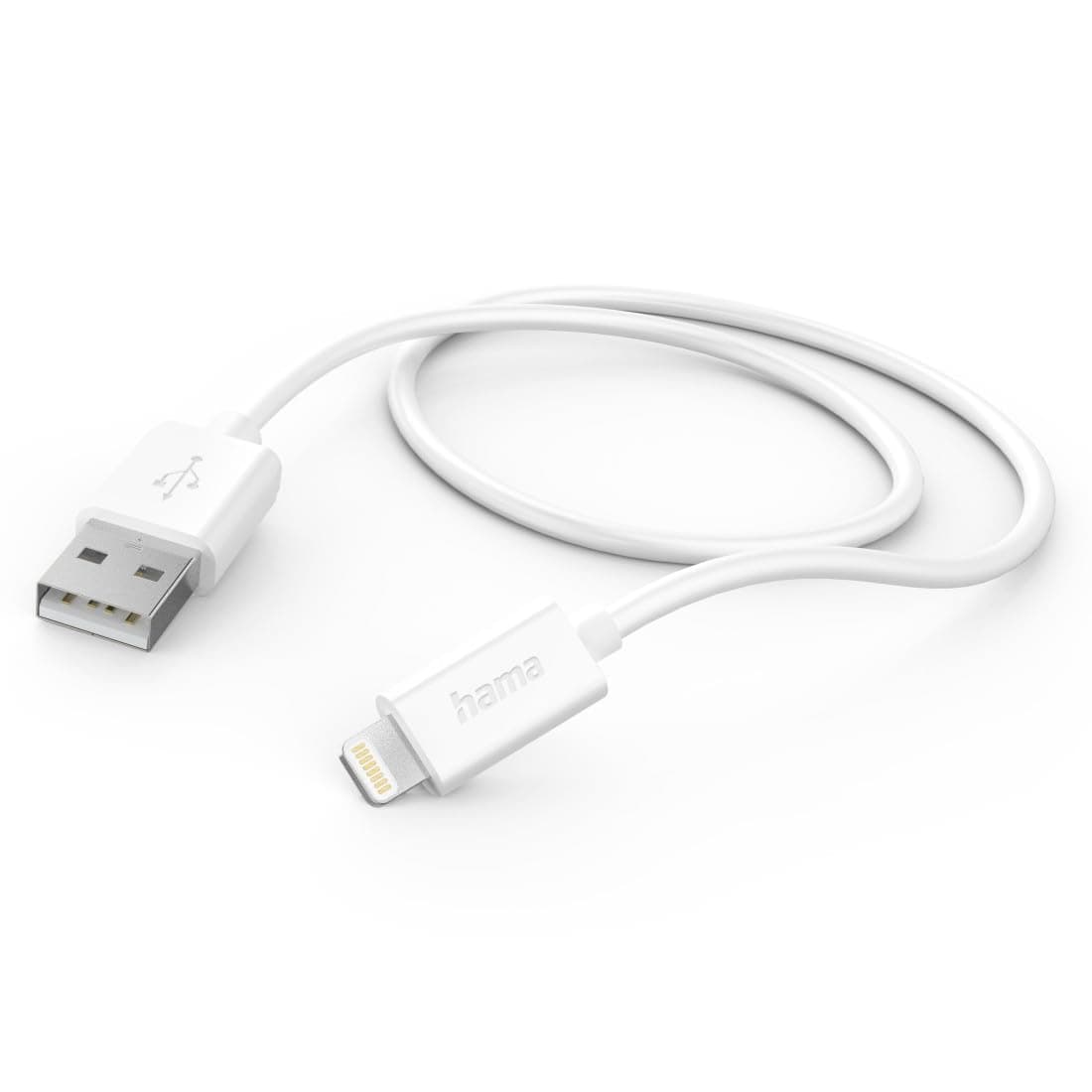 Кабел HAMA 201579, от USB-A(м) към Lightning(м), 1m, бял