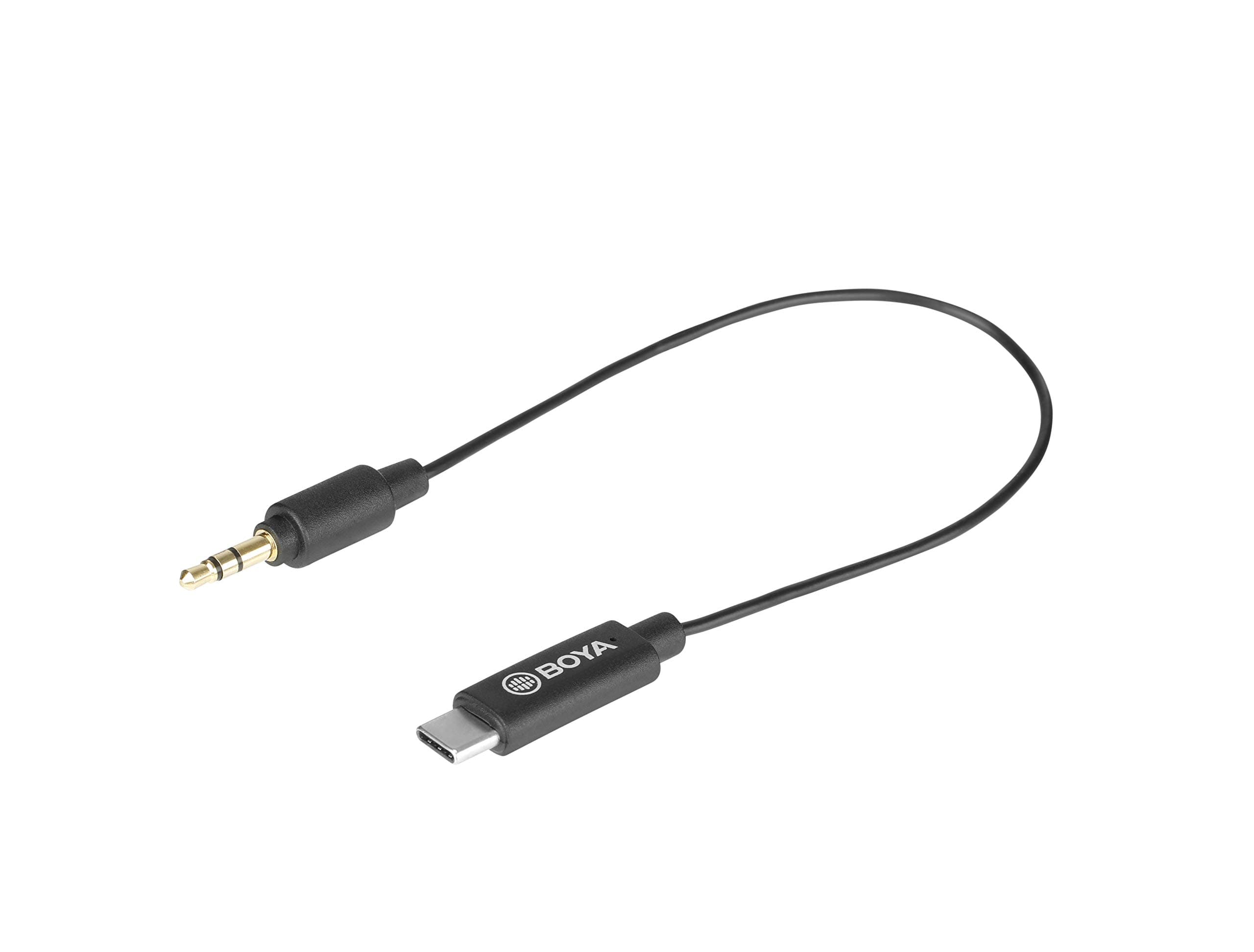 Адаптер за микрофон BOYA BY-K1, от 3.5mm TRS (м) към USB Type-C (м), 20cm, черен