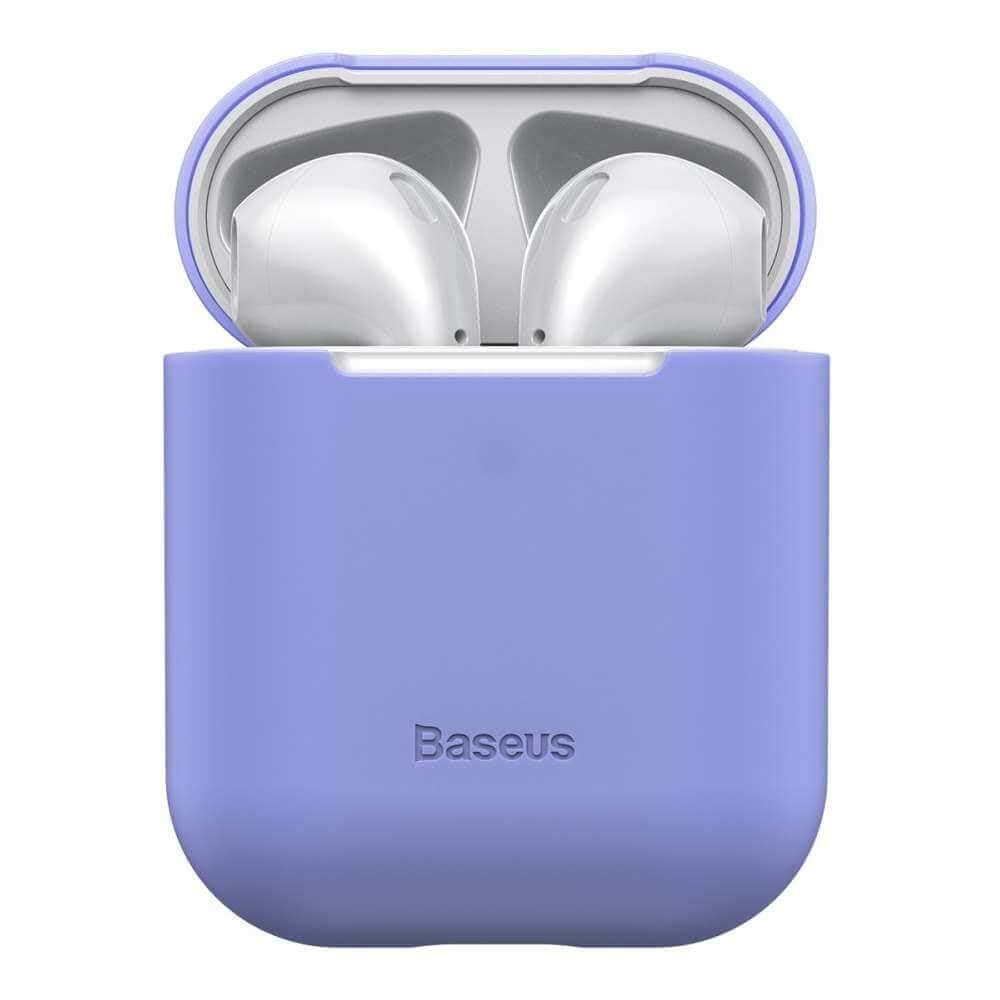 Силиконов калъф за Apple Airpods & Apple Airpods 2 - Baseus Super Thin Silica Gel Case (лилав)