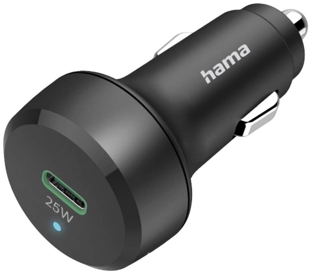 Зарядно устройство Hama 201638, от атвомобилна запалка към 1x USB-C(ж), 9V/2,77A, 25W, черно