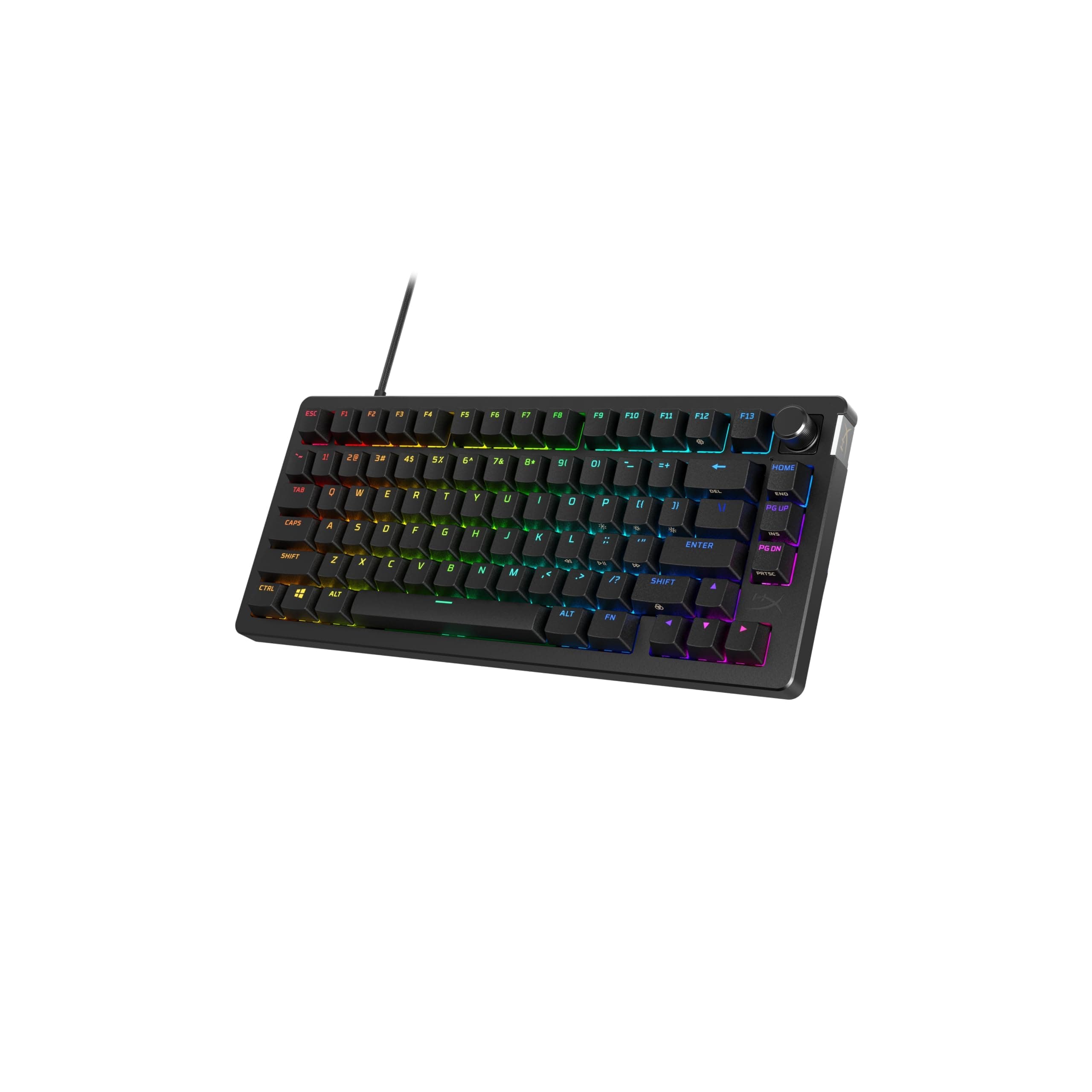 Клавиатура HyperX Alloy Rise 75%, механична, HyperX Linear суич, гейминг, RGB подсветка, N-Key Rollover, Anti-Ghosting, черна, USB