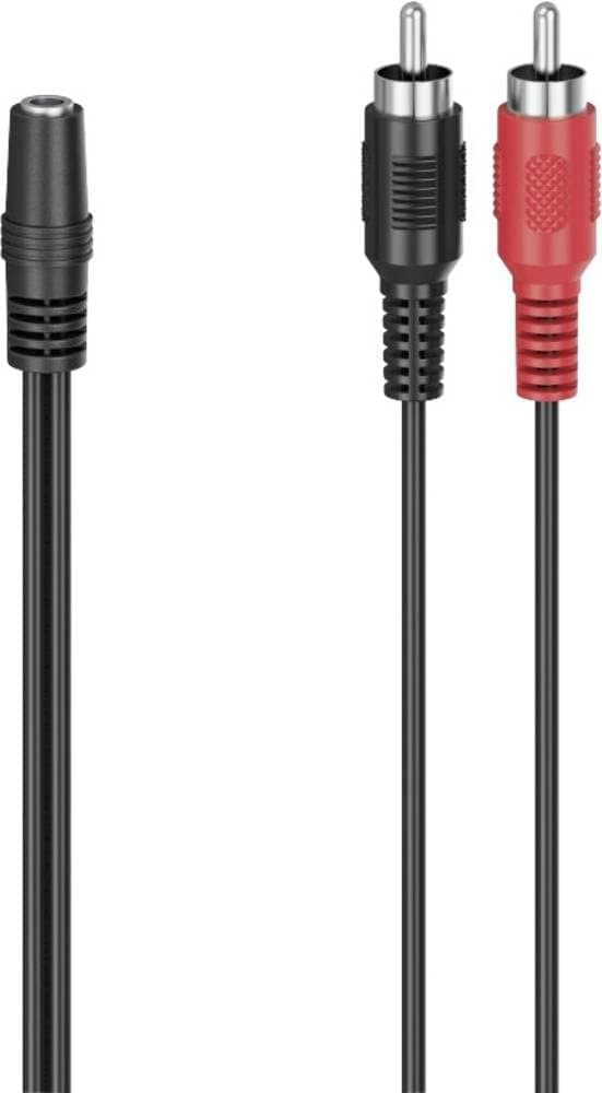 Адаптер Hama 205190, от 1x AUX(м) към 2x RCA(м), 0.1m, черен
