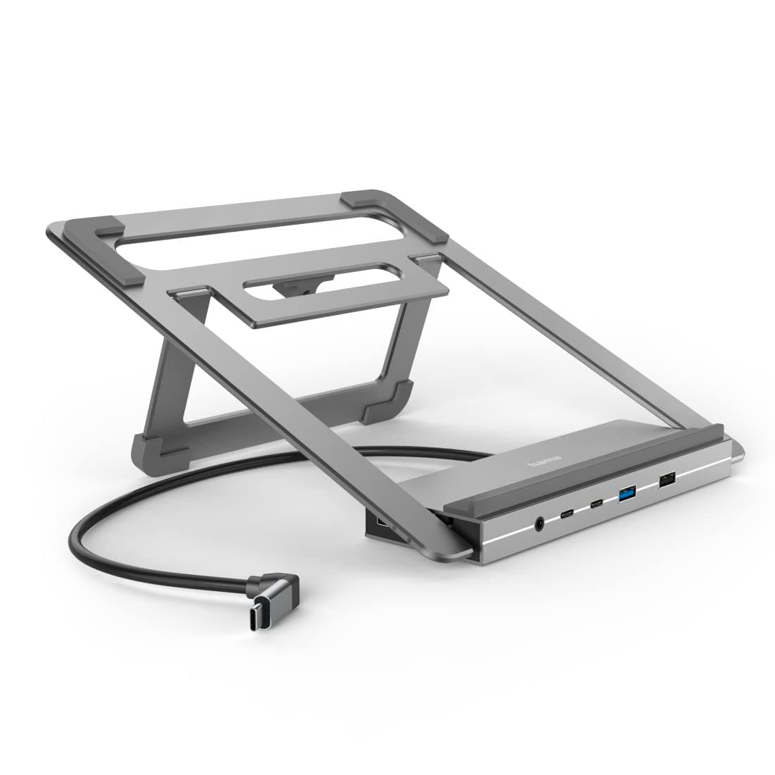 Докинг станция HAMA Connect2Office Stand, от USB-C към 1x DP, 4x USB-A, 2x USB-C, 1x Ethernet, 1x 3.5mm, 2x HDMI, сива