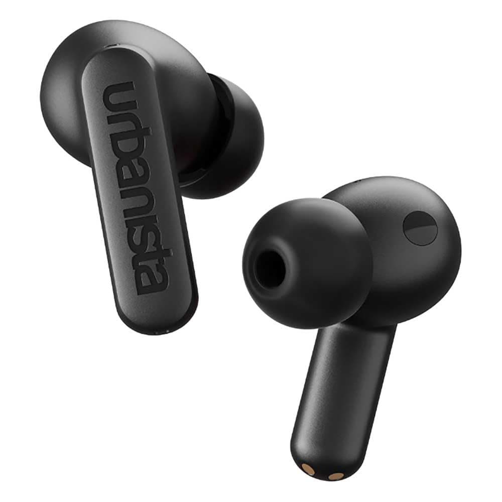 Слушалки Urbanista Atlanta, безжични, Bluetooth, микрофон, 10mm мембрани, безжично зареждане на кутията, IPX4 водоустойчивост, хибридно шумопотискане, до 8 часа време на работа, черни