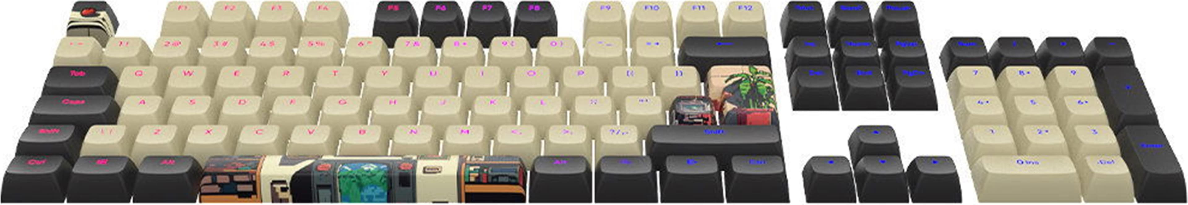 Капачки за механична клавиатура Dark Project Arcade PBT, 177-Keycap Set, съвместими с US ANSI и UK ISO подредби клавиатури