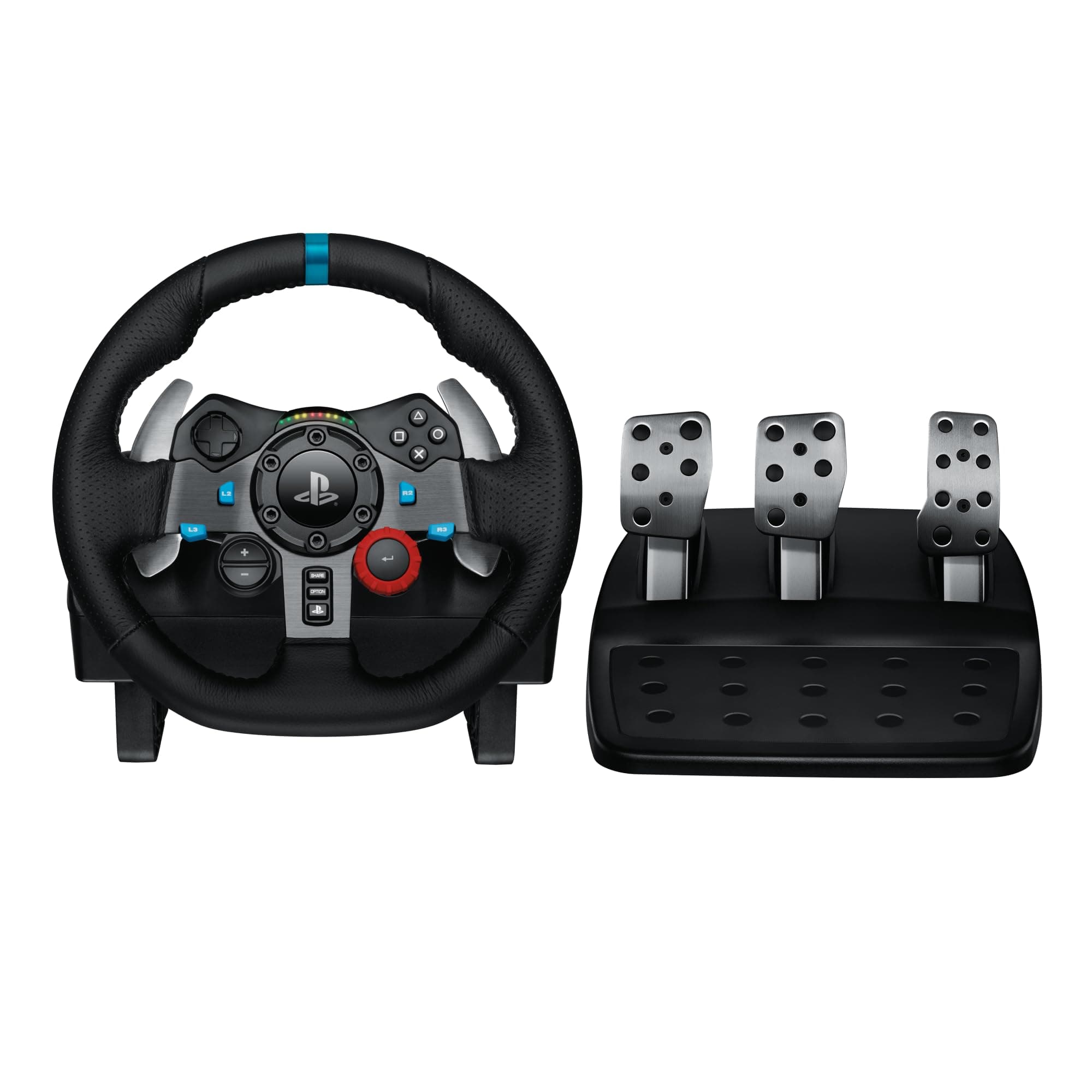 Logitech G29 Driving Force Racing Wheel, PlayStation 4, PlayStation 3, PC, 900° ротация, Dual Motor Force Feedback, регулируеми педали, кожа