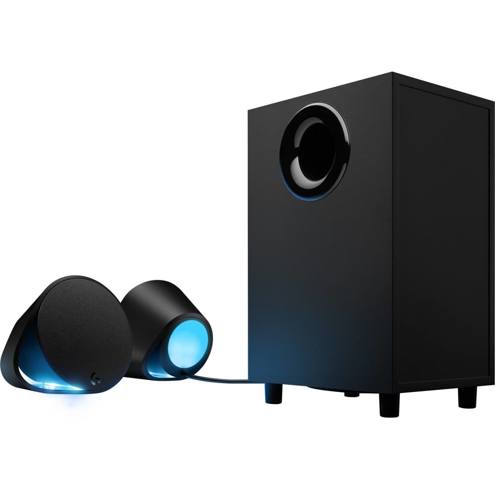 Logitech G560 Lightsync компютърни геймърски високоговорители, 240 W пикова (120 W RMS), USB, 3,5 mm, Bluetooth 4.1, жак за слушалки, субуфер, черен