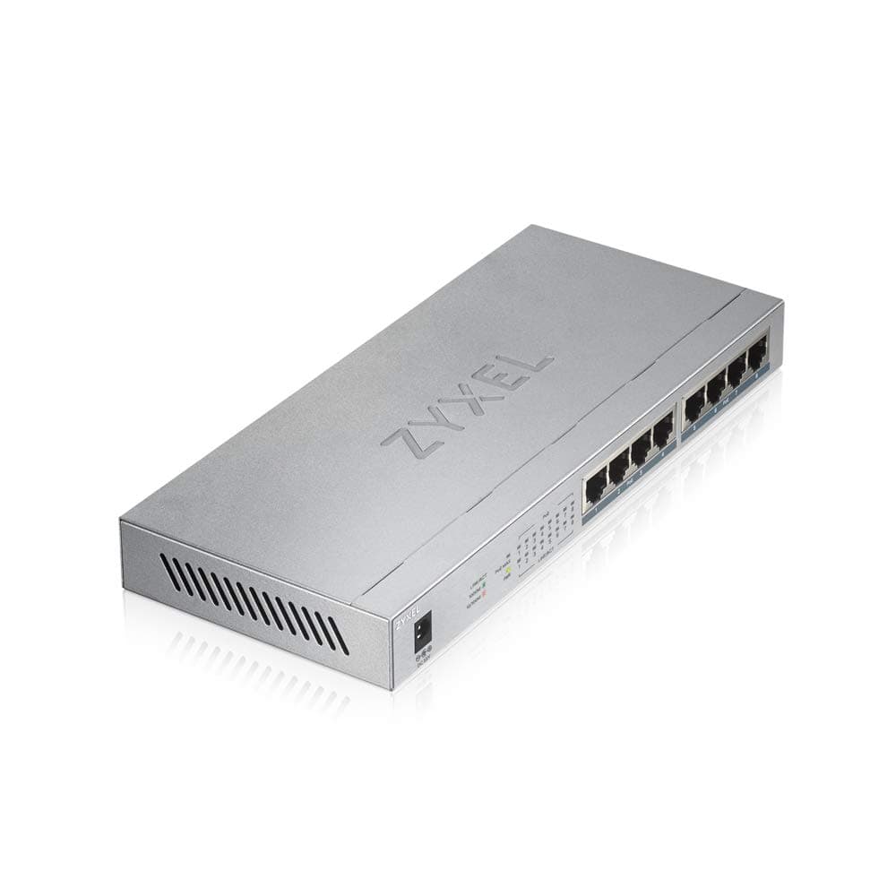 ZyXEL GS1008-HP, 8 Port Gigabit PoE+ unmanaged desktop Switch, 8 x PoE, 60 Watt