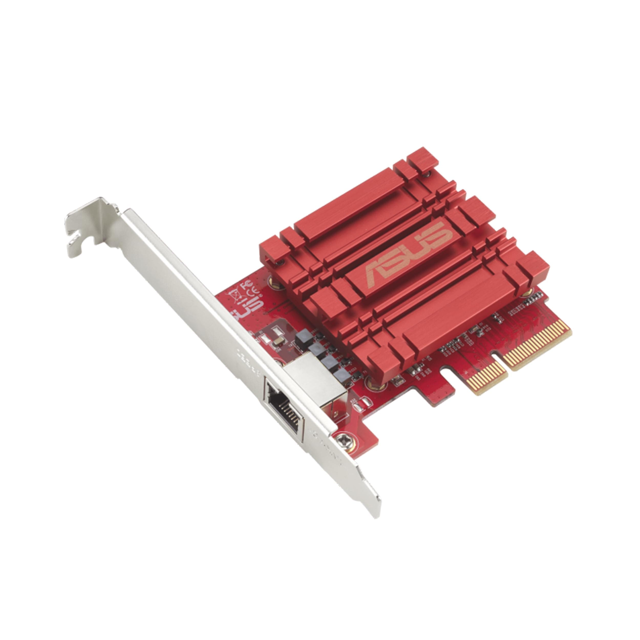 Asus PCIe адаптер, XG-C100C V3, 10GBase-T PCIe Ethernet мрежов адаптер, обратно съвместим с 5/2,5/1 Gbps и 100Mbps; RJ45 порт и вграден QoS