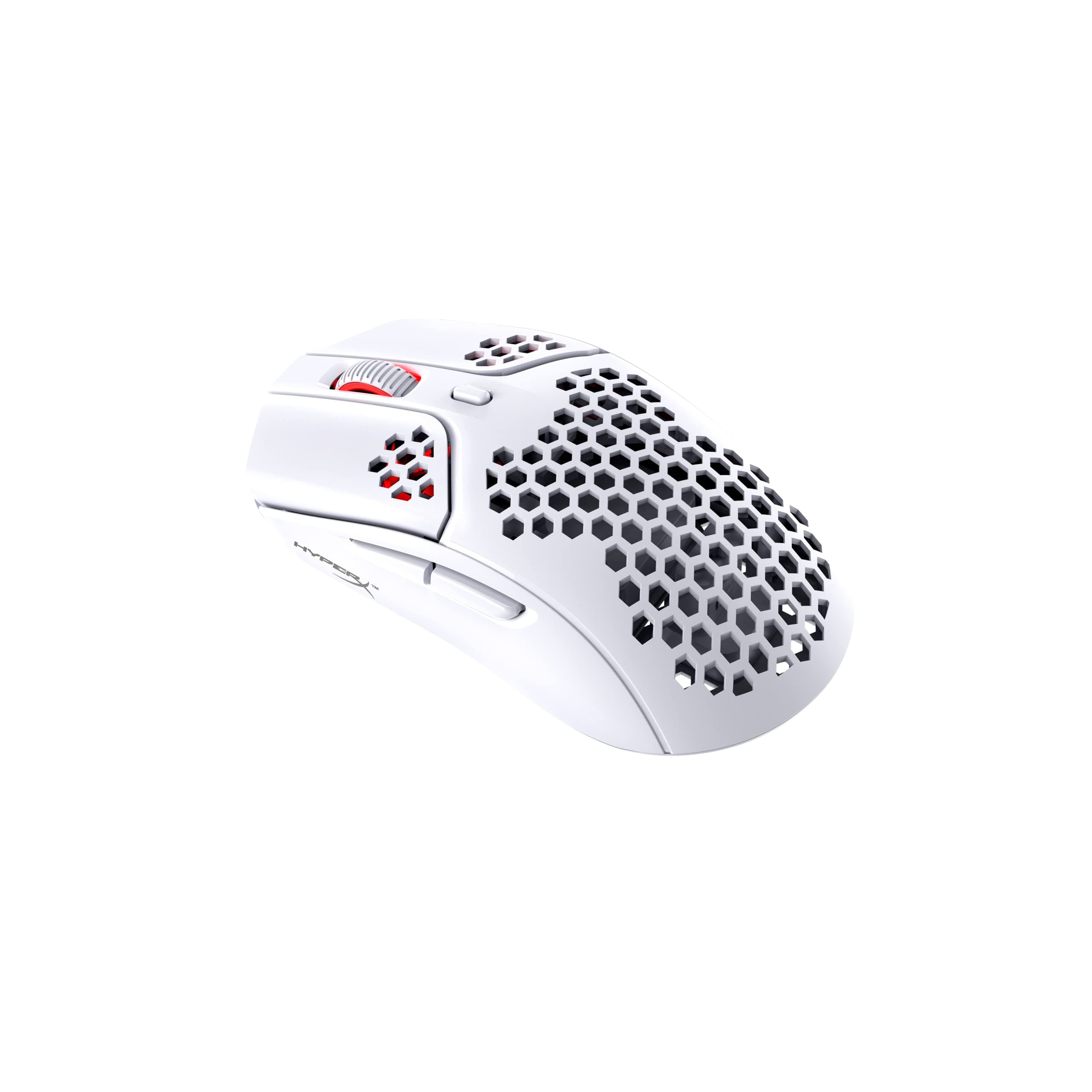Мишка HyperX Pulsefire Haste White, оптична (16 000 dpi), гейминг, 6 бутона, RGB подсветка, USB, бяла