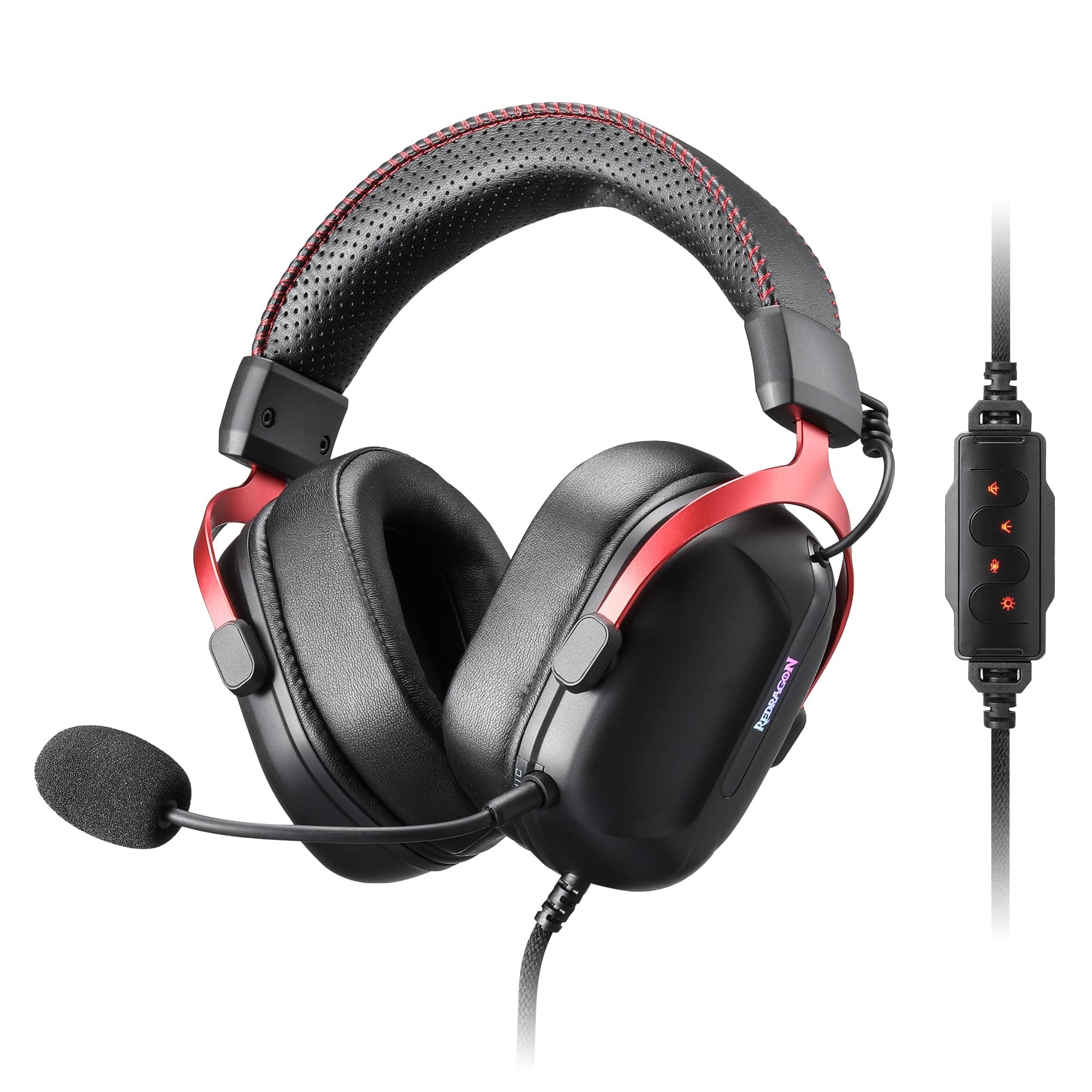 Слушалки Redragon Cybill H312, USB, микрофон, 50mm мембрани, гейминг, 7.1 Virtual Surround Sound, RGB подсветка, черни