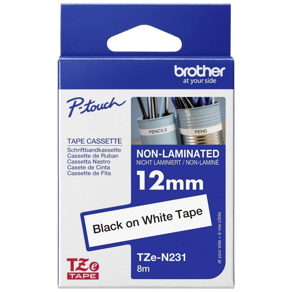 Brother TZe-231 Tape Black on White Laminated 12mm - Eco