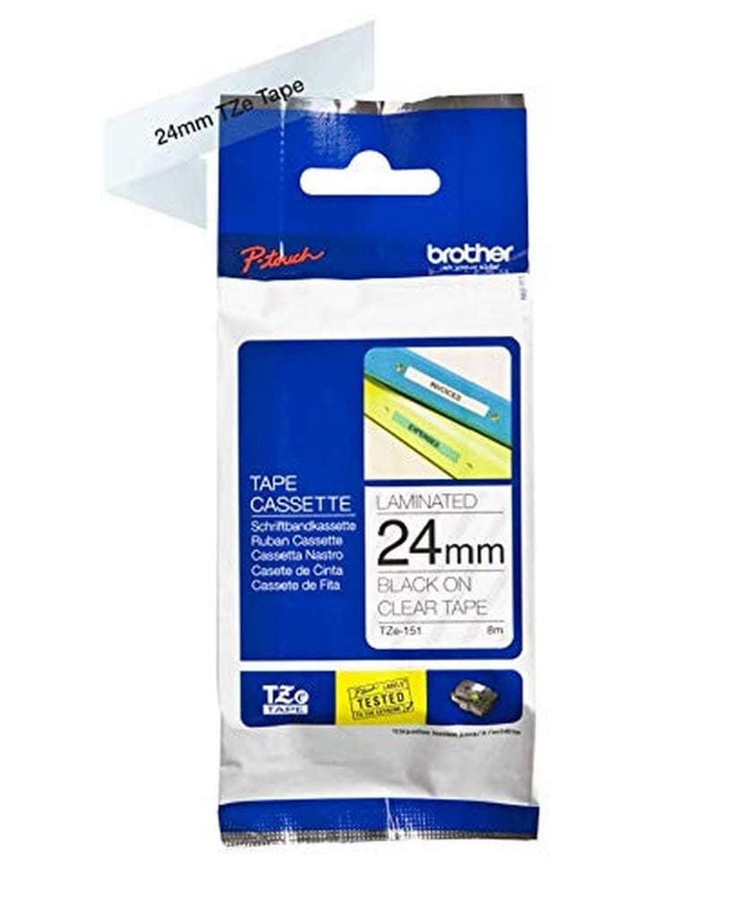 Brother TZe-151 Tape Black on Clear, Laminated, 24mm, 8 m - Eco
