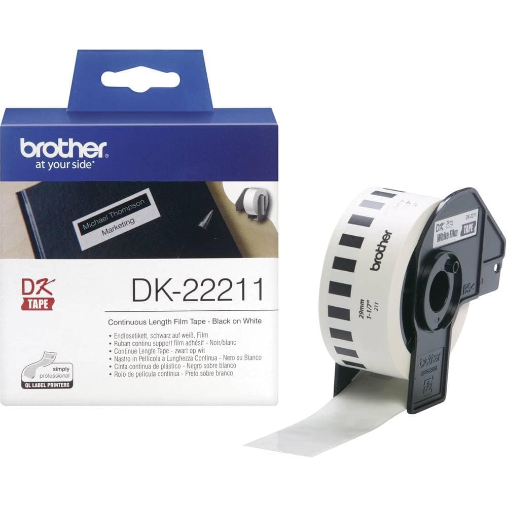 Brother DK-22211 Бяла непрекъсната филмова лента 29mm x 15.24m