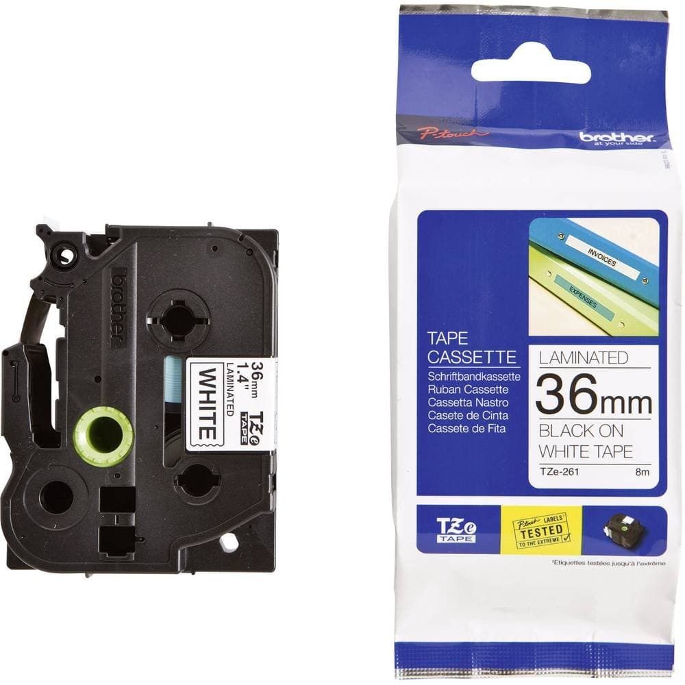 Brother TZe-261 Tape Black on White, Laminated, 36mm, 8 m - Eco