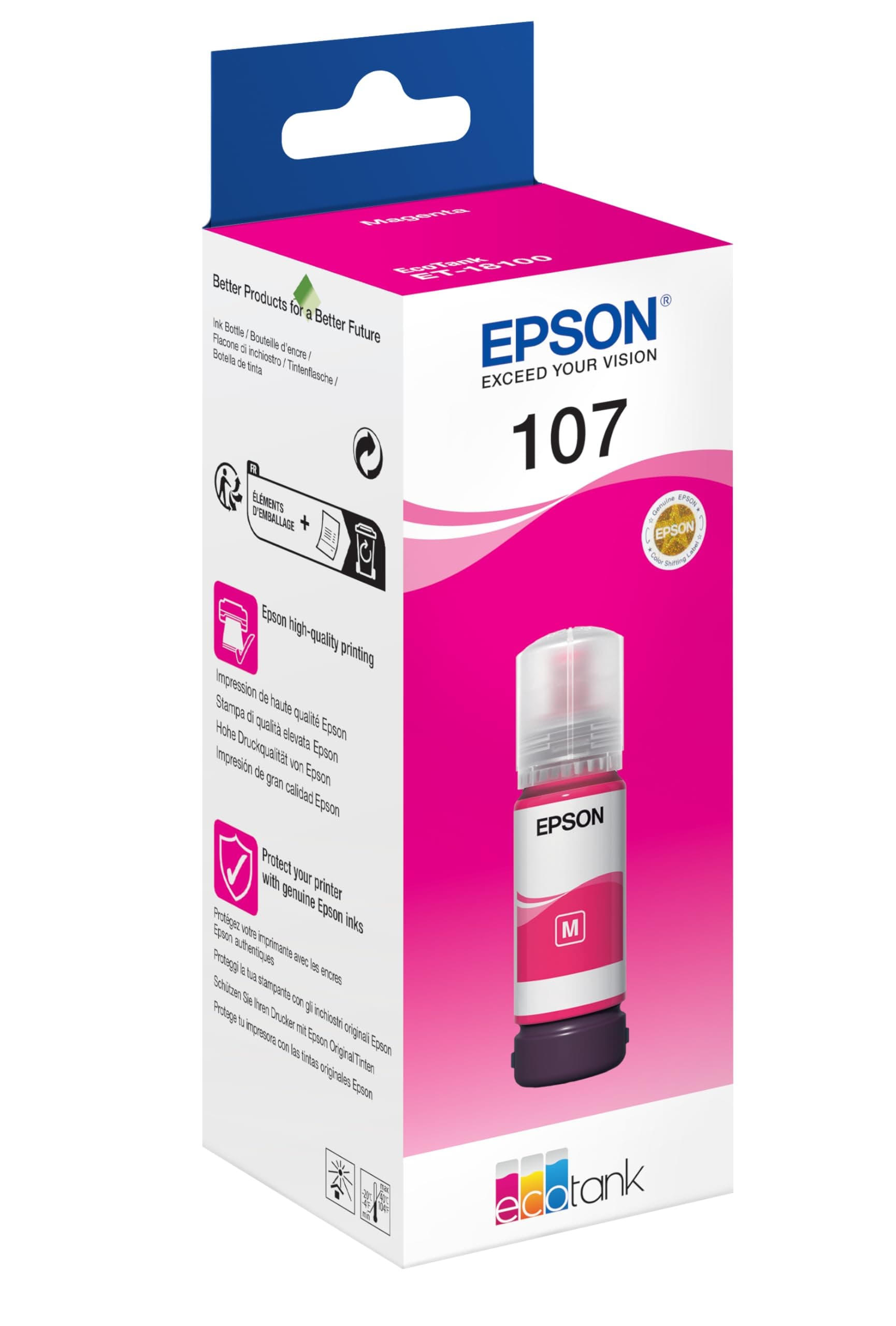 EPSON 1LB 107 EcoTank магента бутилка с мастило