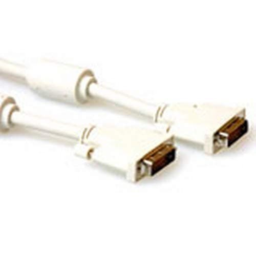 Кабел ACT AK3632, от DVI-D(м) към DVI-D(м), 5m, бял