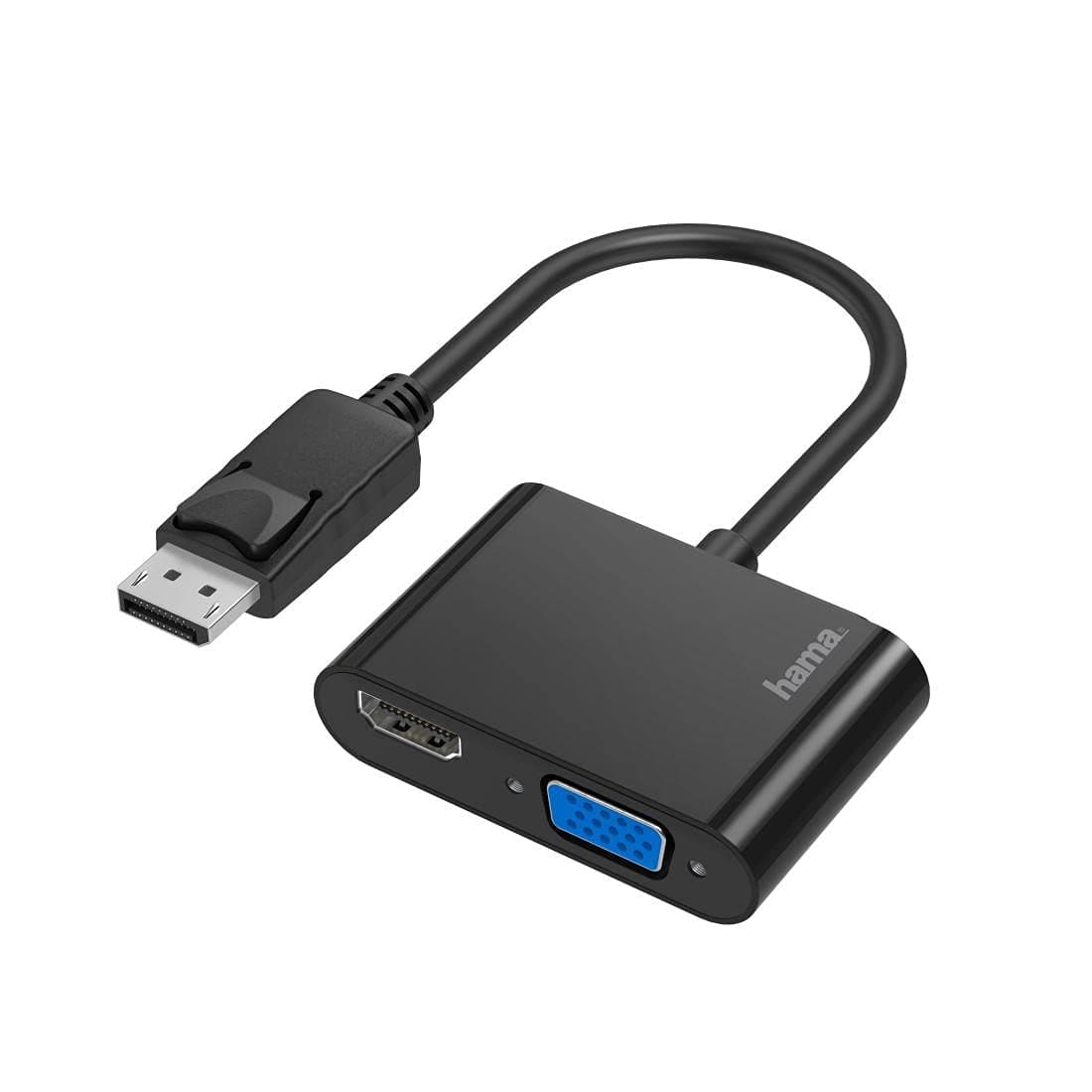 Адаптер HAMA 200334, от DisplayPort(м) към HDMI(ж) & VGA(ж), черен