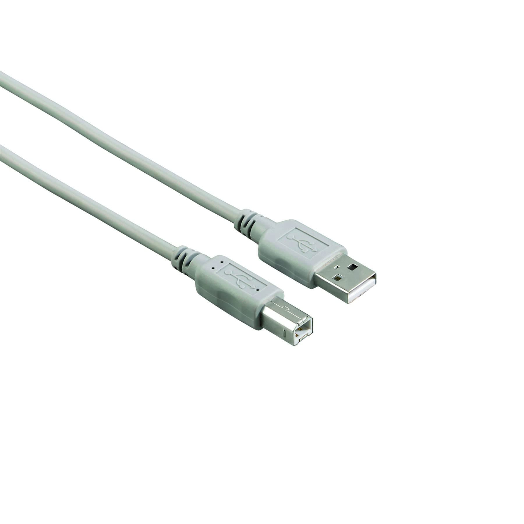 Кабел HAMA 200900, от USB A(м) към USB B(м), 1.5m., сив