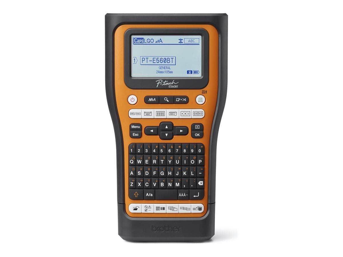 Brother PT-E560BTSP Handheld Industrial Labelling system + 1x TZEFX231, TZES241, TZES251, TZES651