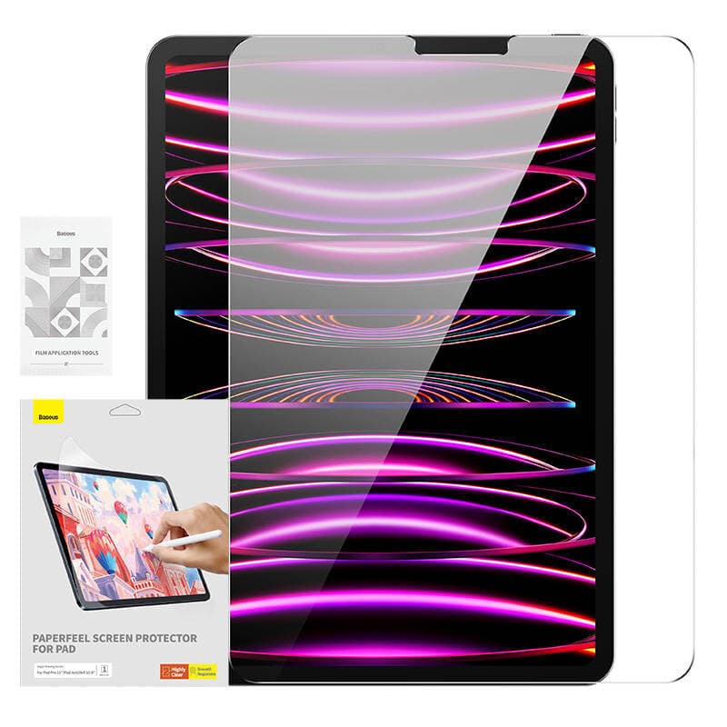 Качествено защитно покритие (подходящо за рисуване) за дисплея на iPad Air 5 (2022), iPad Air 4 (2020), iPad Pro 11 M2 (2022), iPad Pro 11 M1 (2021), iPad Pro 11 (2020), iPad Pro 11 (201 - Baseus Paperfeel Screen Protector (P40012302201-03)