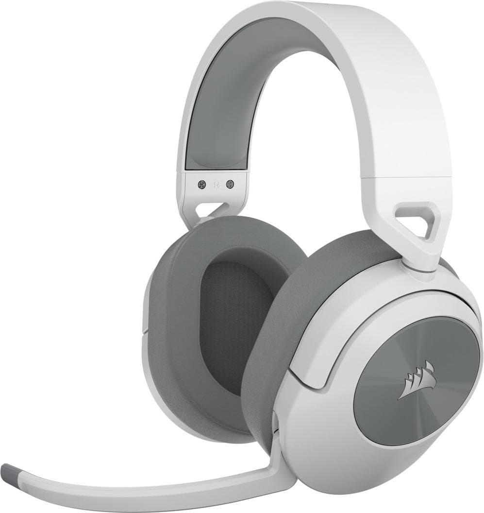 Слушалки Corsair HS55 Wireless, безжични, Bluetooth, микрофон, 50mm драйвери, Dolby Audio 7.1, бели