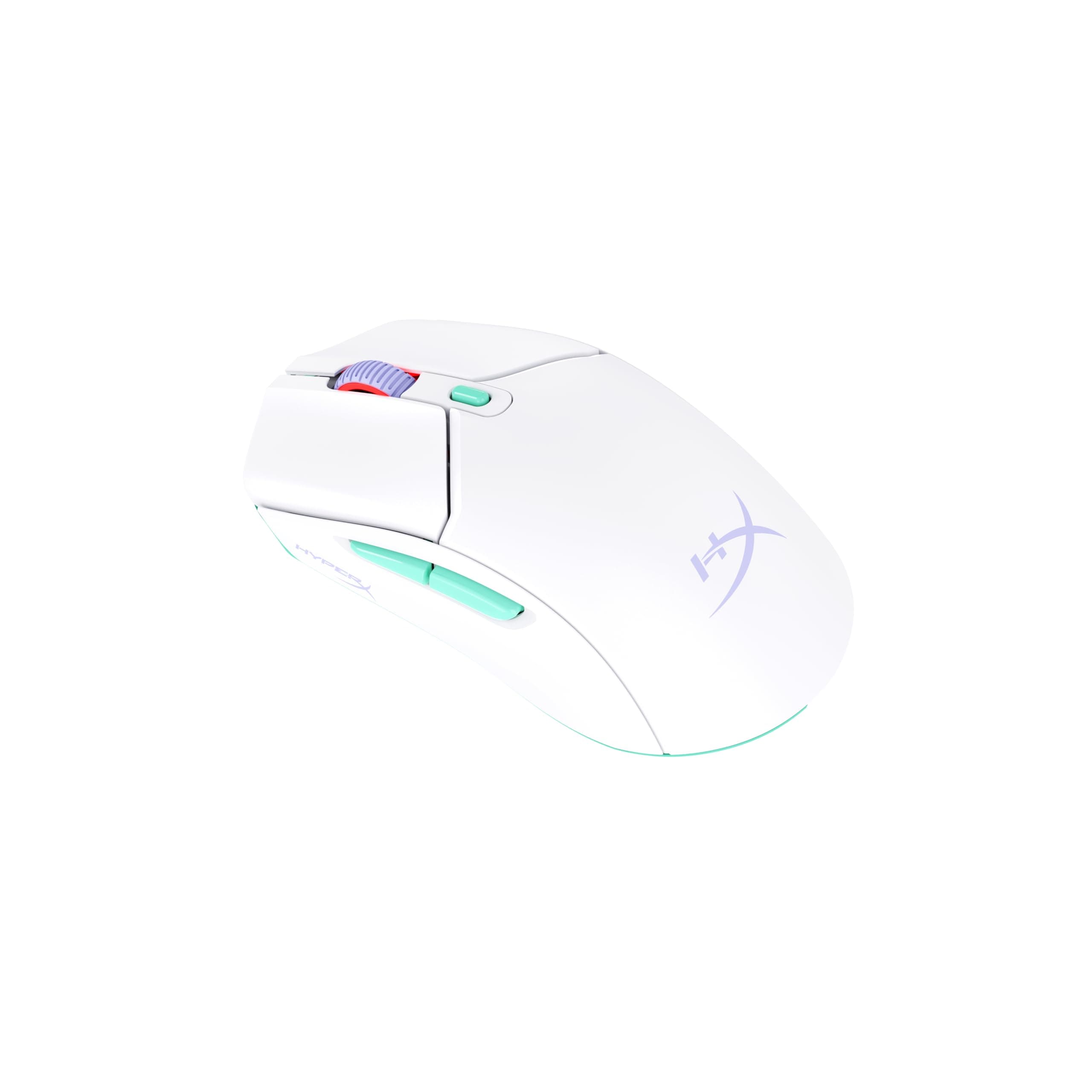 Мишка HyperX Pulsefire Haste 2 Core Wls, оптична (12000dpi), безжична, USB, Bluetooth, бяла, гейминг, TTC Gold суич, HyperX Core оптичен сензор, RGB подсветка, 6 програмируеми бутона