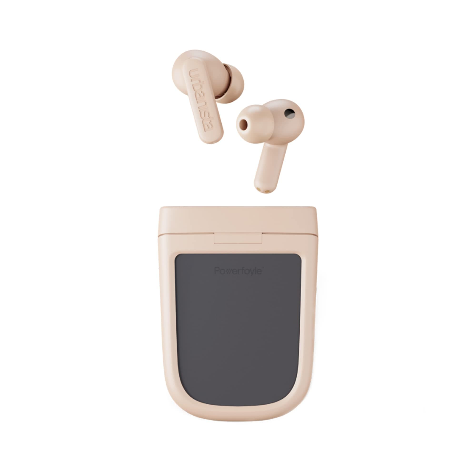 Слушалки Urbanista Phoenix, безжични, Bluetooth, микрофон, Powerfoyle соларно зареждане, до 8 часа време на работа, хибридно ANC, IPX4 водоустойчивост, бежови
