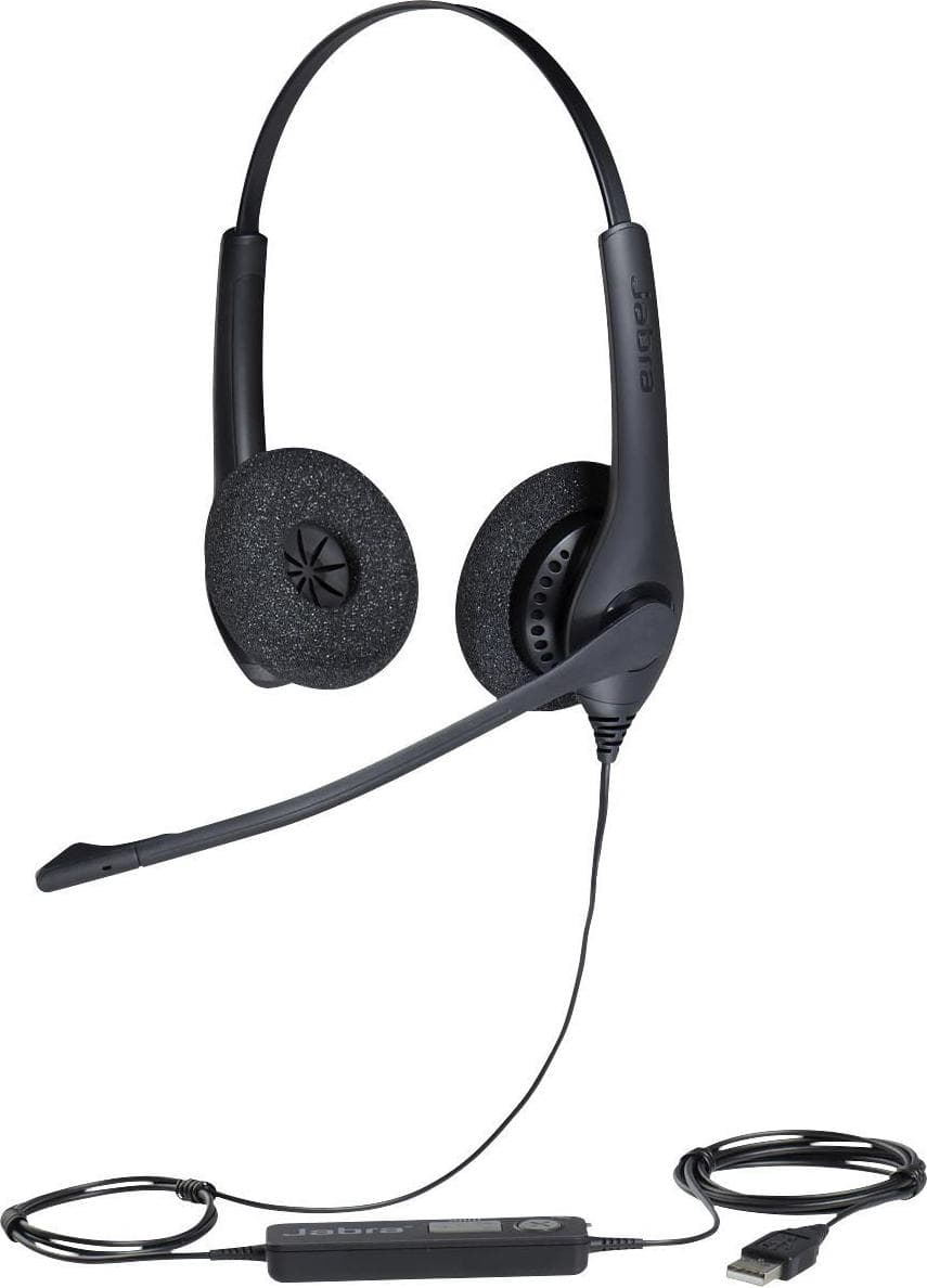 Слушалки Jabra BIZ 1500 Duo, микрофон, контролер за повиквания, USB, черни