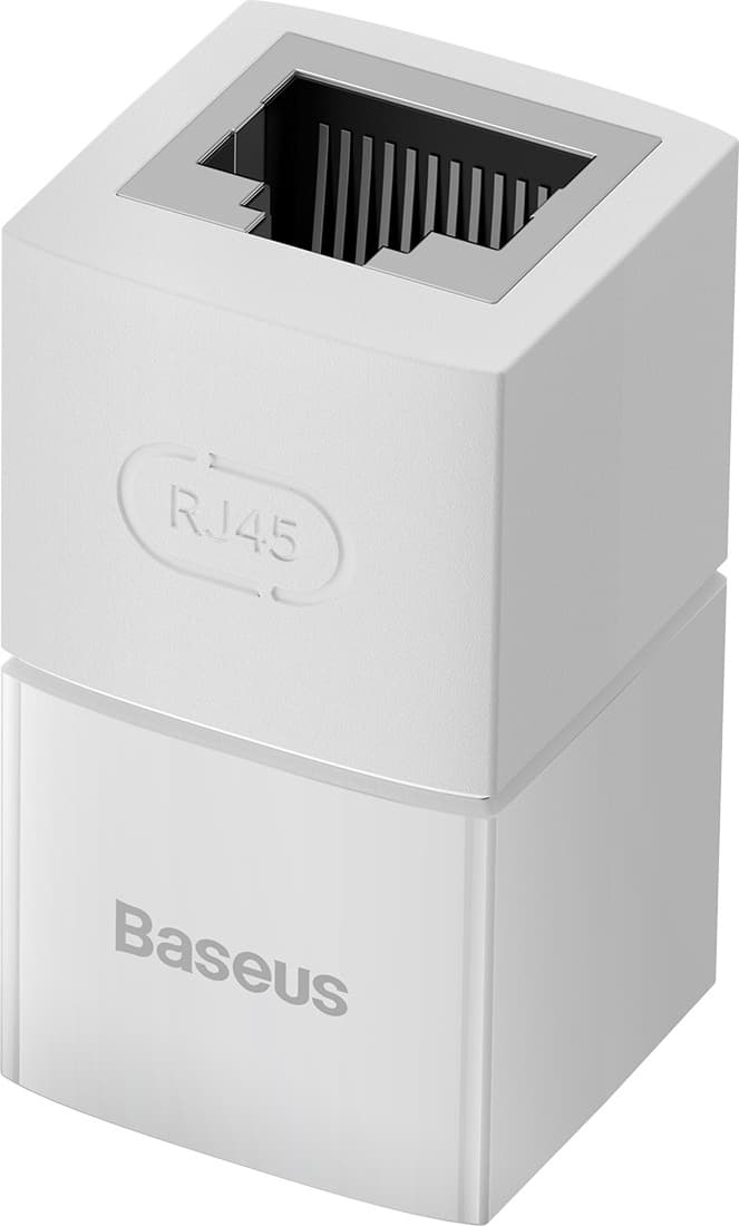 Комплект Ethernet удължителен адаптер за свъзване на два RJ45 кабела (бял) - Baseus Airjoy Series Network Cable Connector Set 1000 Mbps (10 броя)
