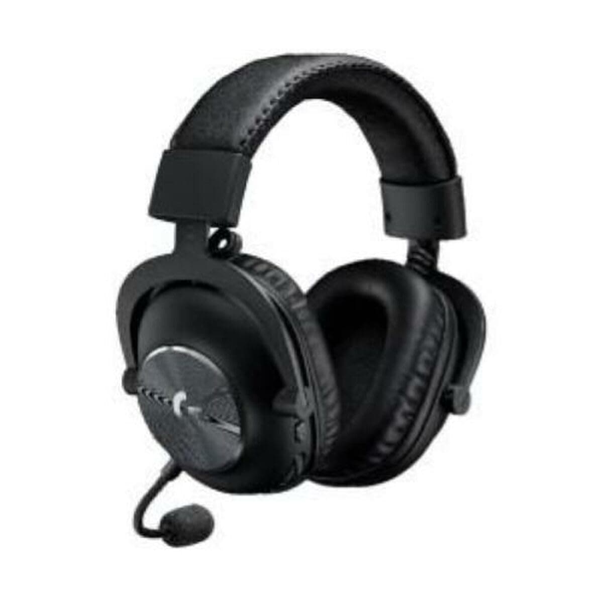 Комплект слушалки и стойка Logitech Pro X, USB, Jack 3.5mm, микрофон, 50mm говорители, наушници с мемори пяна, гейминг, черни