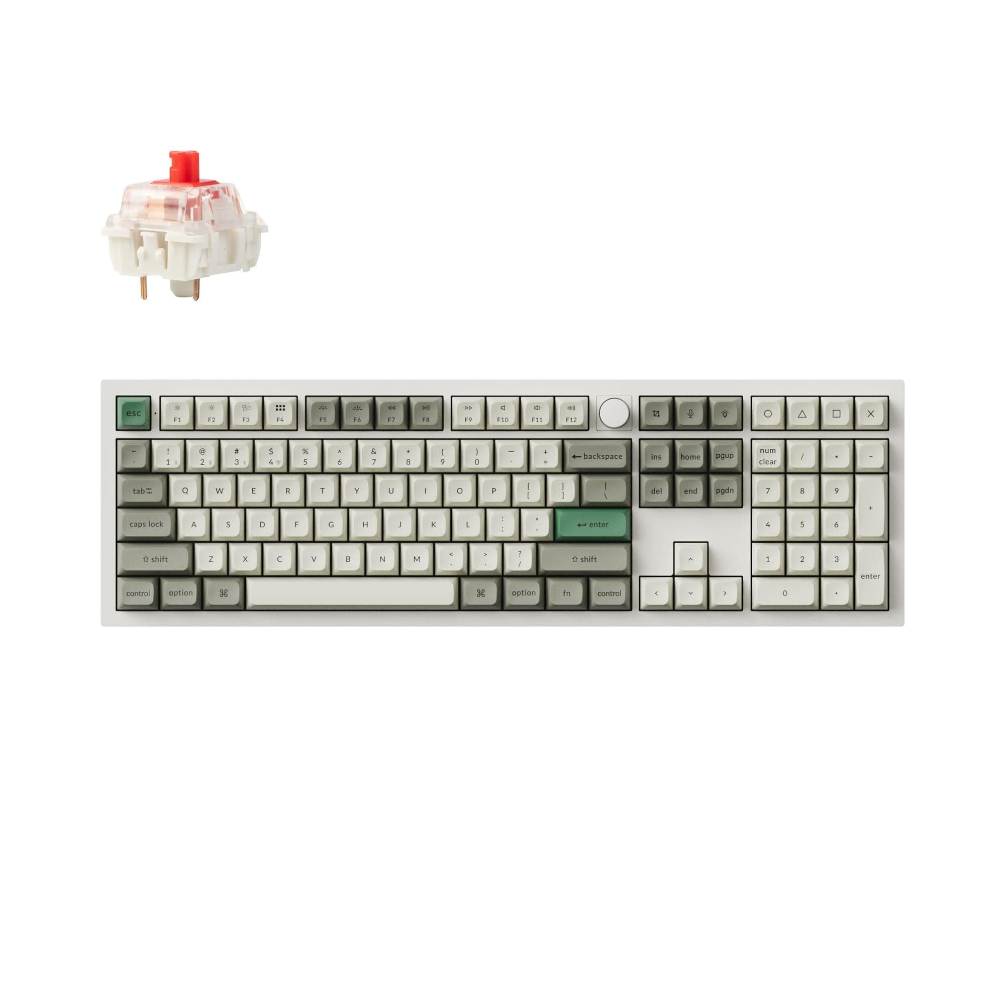 Клавиатура Keychron Q6 Max QMK/VIA (Q6M-P1), безжична/жична, механична, Gateron Jupiter Red Switch, гейминг, N-Key Rollover, RGB подсветка, Hot-Swappable суичове, бяла, Wireless, USB, Bluetooth