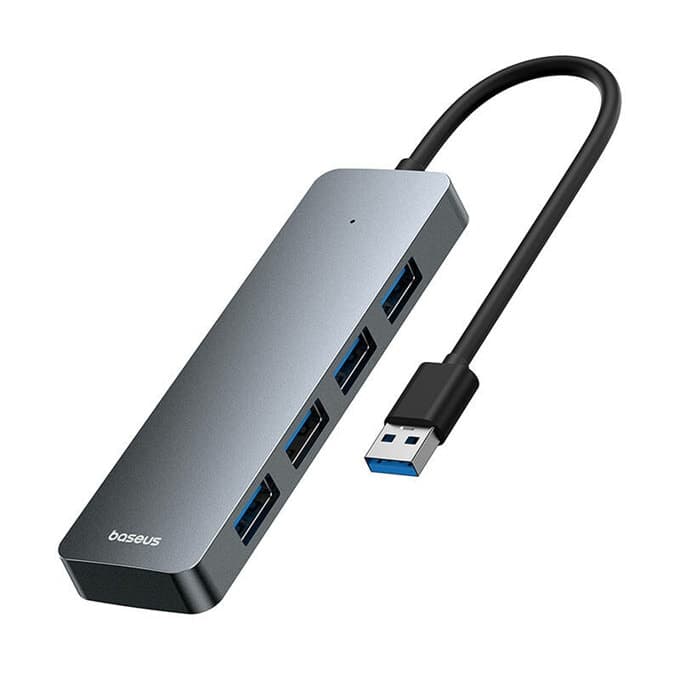 4-портов USB-A хъб за компютри и лаптопи (тъмносив) - Baseus UltraJoy 4in1 USB-A 4-port Hub (B0005280B811-05)
