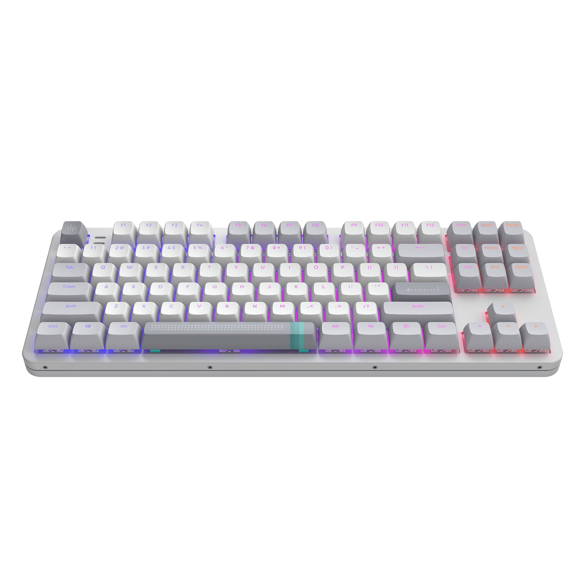 Клавиатура Dark Project ALU87 Daylight, механична, G3MS Zircon Speed суичове, гейминг, RGB подсветка, бяла, USB