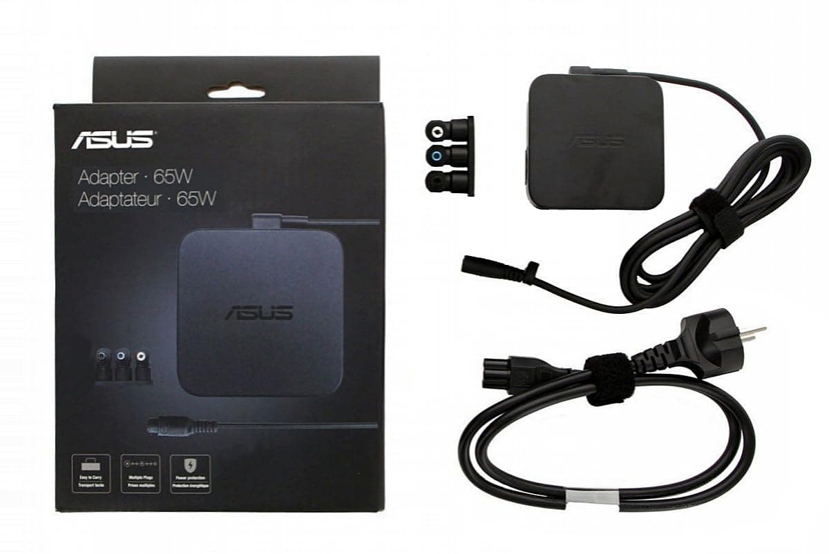 Зарядно устройство Asus Adapter U65W multi tips, 3 пина, 6 бр., черно