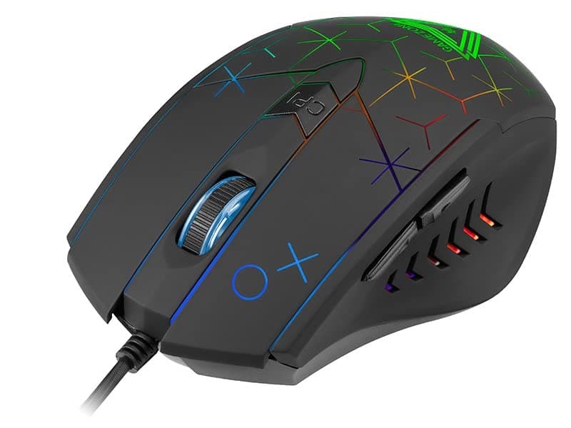 Мишка Tracer GameZone XO RGB, оптична (1600 dpi), USB, черна, гейминг, 6 бутона