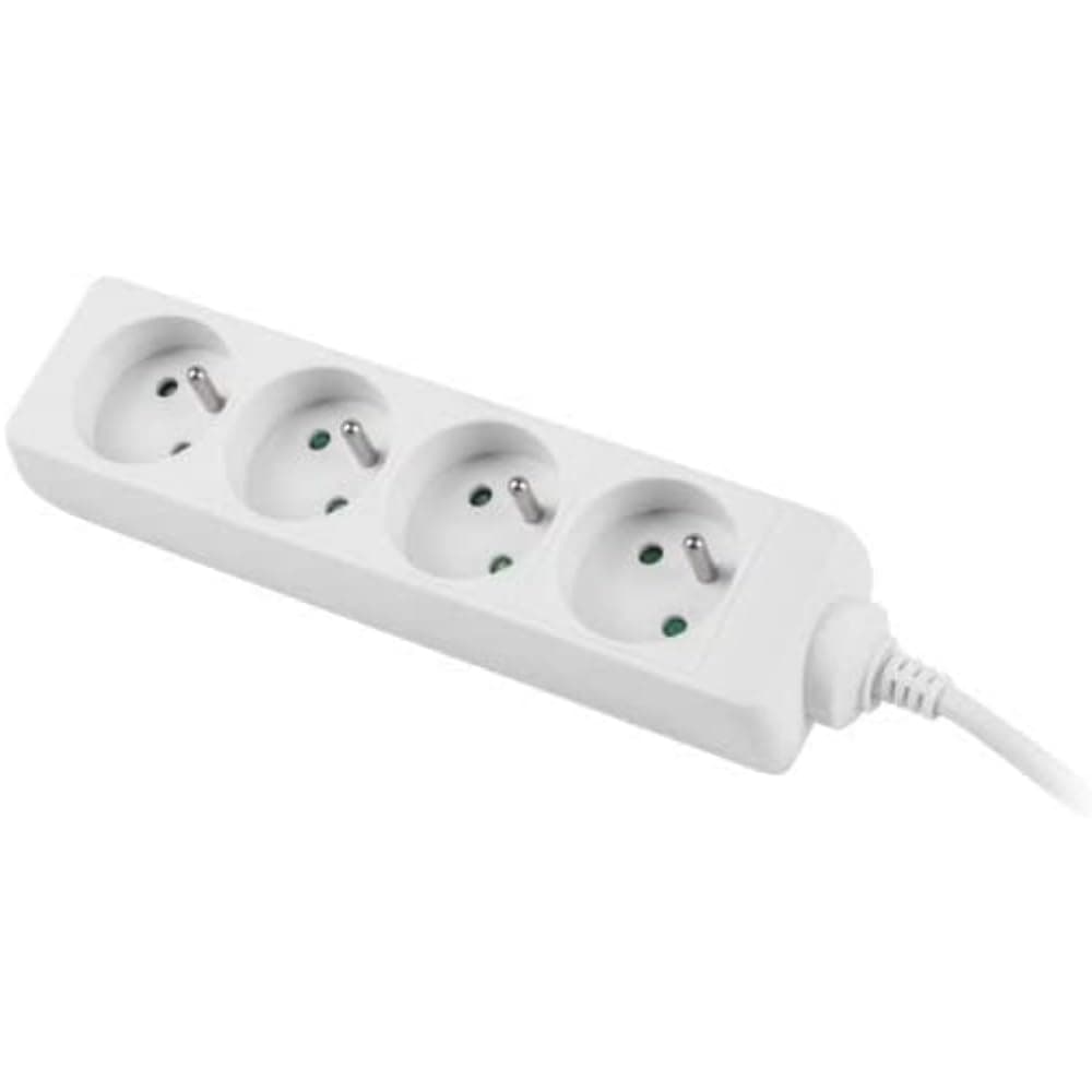 Lanberg power strip 1.5m, 4 sockets, french quality-grade copper cable, white