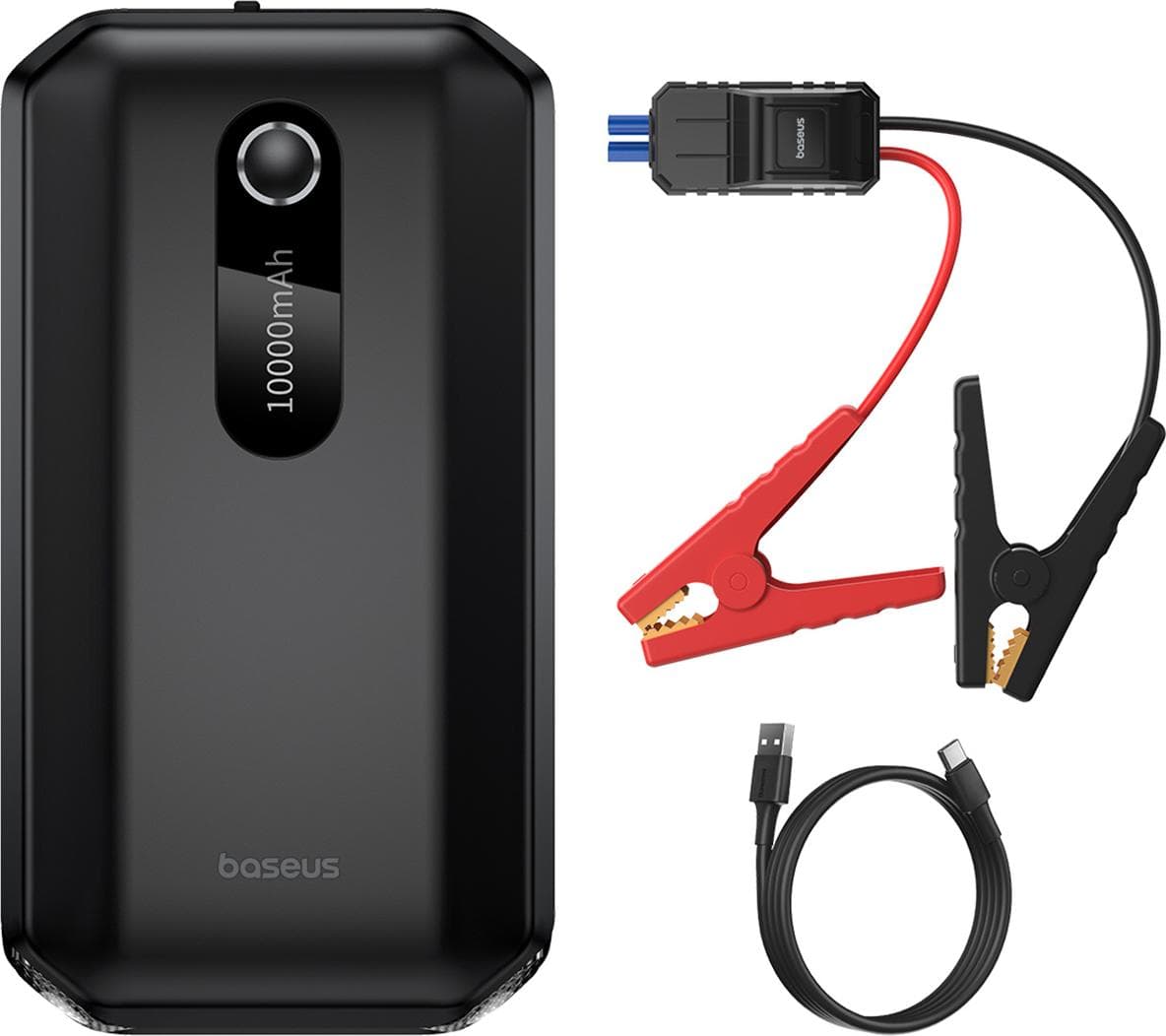 Външна батерия 20000 mAh с фенер и JumpStarter за автомобил - Baseus Super Energy Max Car Jump Starter 10000 mAh (C00245501113-00) (черен)