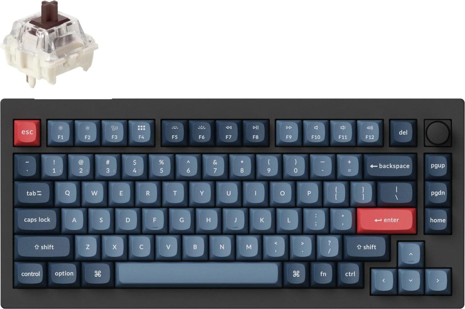 Клавиатура Keychron V1 Max QMK/VIA, безжична, механична, Gateron Jupiter Brown суичове, гейминг, черна, USB