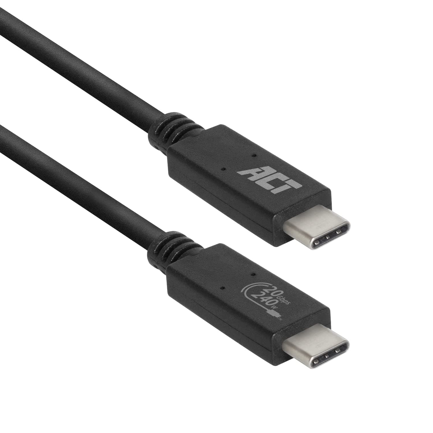 Кабел ACT AC7431, от USB C(м) към USB C(м), 1m, 240W, черен