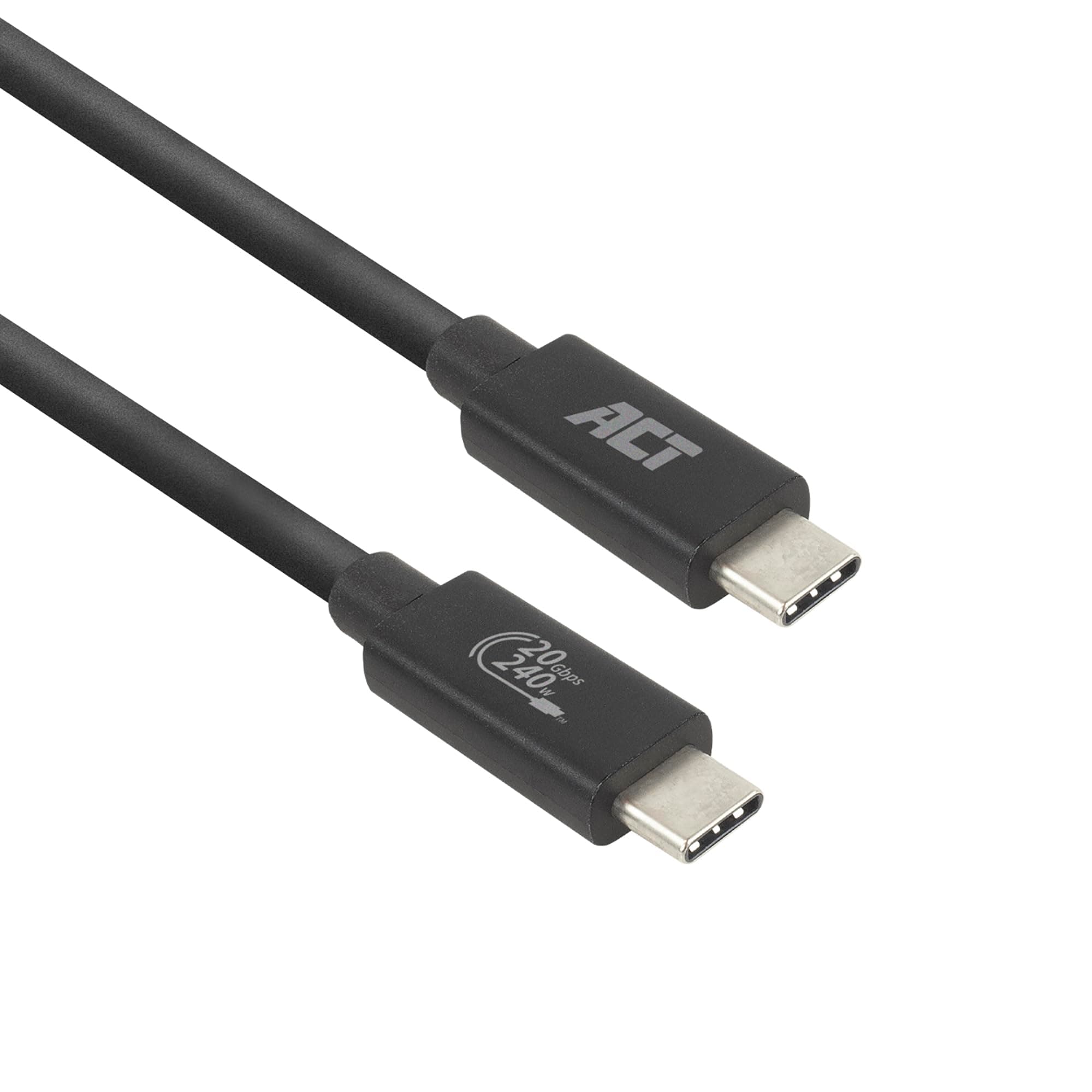 Кабел ACT AC7432, от USB C(м) към USB C(м), 2m, 240W, черен