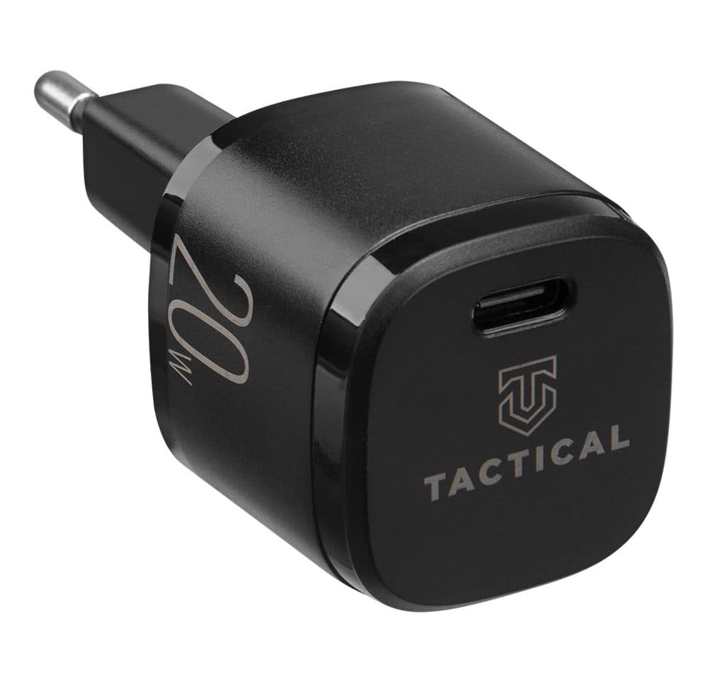 Захранване за ел. мрежа 20W с USB-C изход и технология за бързо зареждане - Tactical Base Plug Mini 20W Wall Charger (черен)